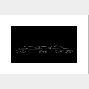 Evolution of the Chevelle 2 - profile stencil, white Posters and Art